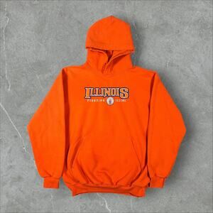 VTG University of Illinois Fighting Illini Medium Embroidered Hoodie Sweatshirt